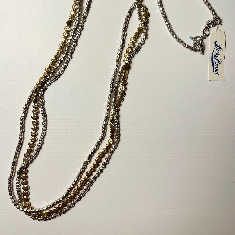 NWT Lucky Brand gold and silver long necklace